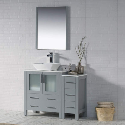 Blossom Sydney 42" Vanity set, Side Cabinet, Vessel Sink, Mirror