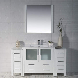 Blossom Sydney 60" Vanity, White, Espresso, Metal Grey, Side Cabinet