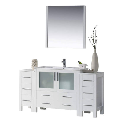 Blossom Sydney 60" Vanity, White, Espresso, Metal Grey, Side Cabinet