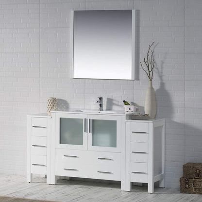 Blossom Sydney 60" Vanity, White, Espresso, Metal Grey, Side Cabinet