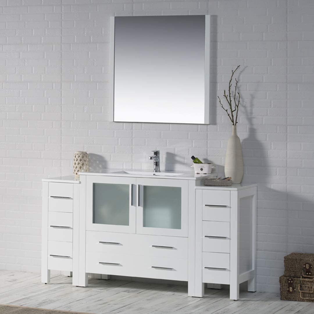 Blossom Sydney 54" Vanity, White, Espresso, Metal Grey, Side Cabinet