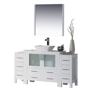 Blossom Sydney 60" Vanity, White, Espresso, Metal Grey, Side Cabinet