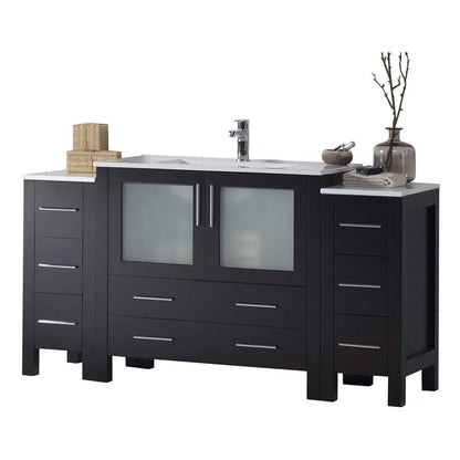 Blossom Sydney 54" Vanity, White, Espresso, Metal Grey, Side Cabinet