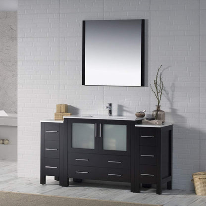 Blossom Sydney 54" Vanity, White, Espresso, Metal Grey, Side Cabinet