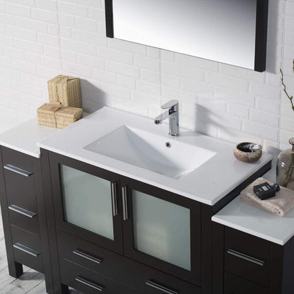 Blossom Sydney 54" Vanity, White, Espresso, Metal Grey, Side Cabinet