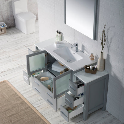 Blossom Sydney 54" Vanity, White, Espresso, Metal Grey, Side Cabinet