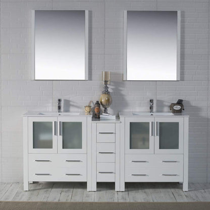 Blossom Sydney 72" Double Vanity Set, White, Espresso, Metal Grey