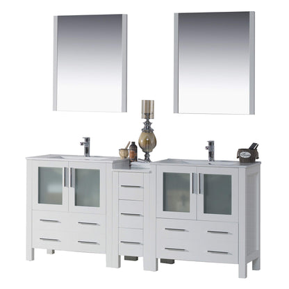 Blossom Sydney 72" Double Vanity Set, White, Espresso, Metal Grey