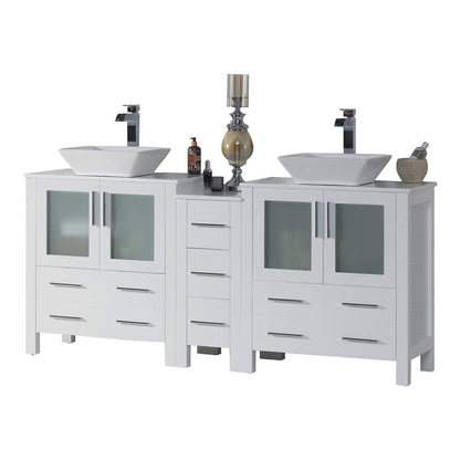 Blossom Sydney 72" Double Vanity Set, White, Espresso, Metal Grey