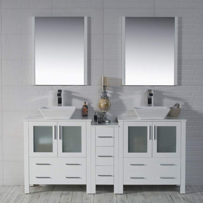 Blossom Sydney 84" Double Vanity Set, White, Espresso, Metal Grey