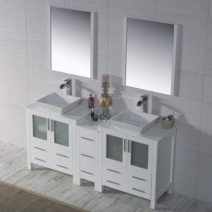 Blossom Sydney 72" Double Vanity Set, White, Espresso, Metal Grey