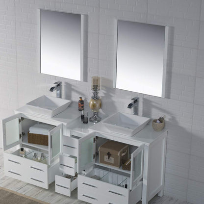 Blossom Sydney 84" Double Vanity Set, White, Espresso, Metal Grey