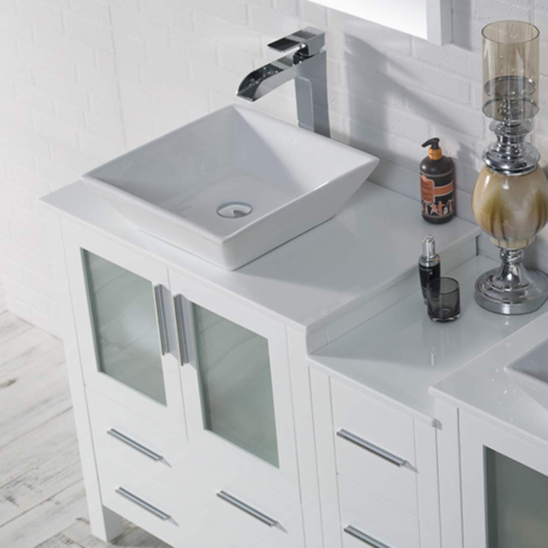 Blossom Sydney 72" Double Vanity Set, White, Espresso, Metal Grey