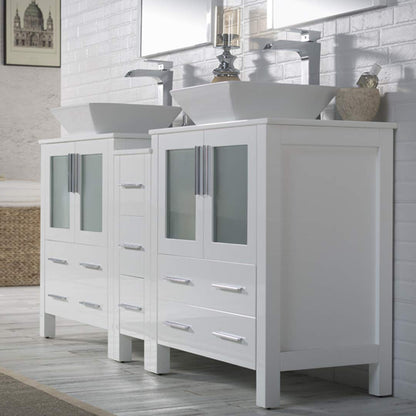 Blossom Sydney 72" Double Vanity Set, White, Espresso, Metal Grey