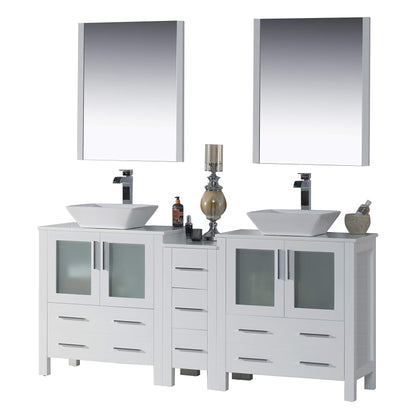 Blossom Sydney 72" Double Vanity Set, White, Espresso, Metal Grey