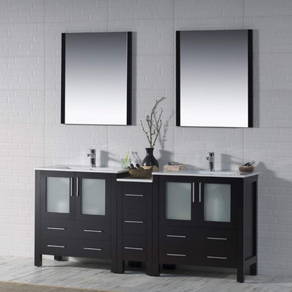 Blossom Sydney 72" Double Vanity Set, White, Espresso, Metal Grey