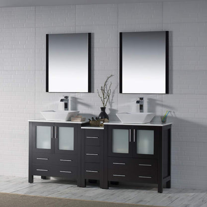 Blossom Sydney 72" Double Vanity Set, White, Espresso, Metal Grey