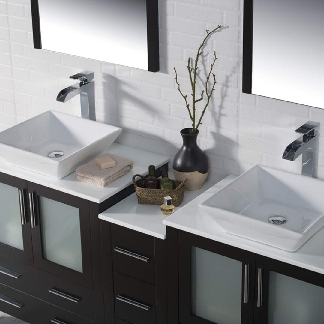Blossom Sydney 84" Double Vanity Set, White, Espresso, Metal Grey