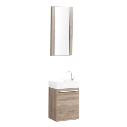 Blossom Colmar 18 Inch Vanity Base in White / Cart Oak / Dark Oak / Navy Blue. Available with Acrylic Sink / Acrylic Sink + Mirror - The Bath Vanities