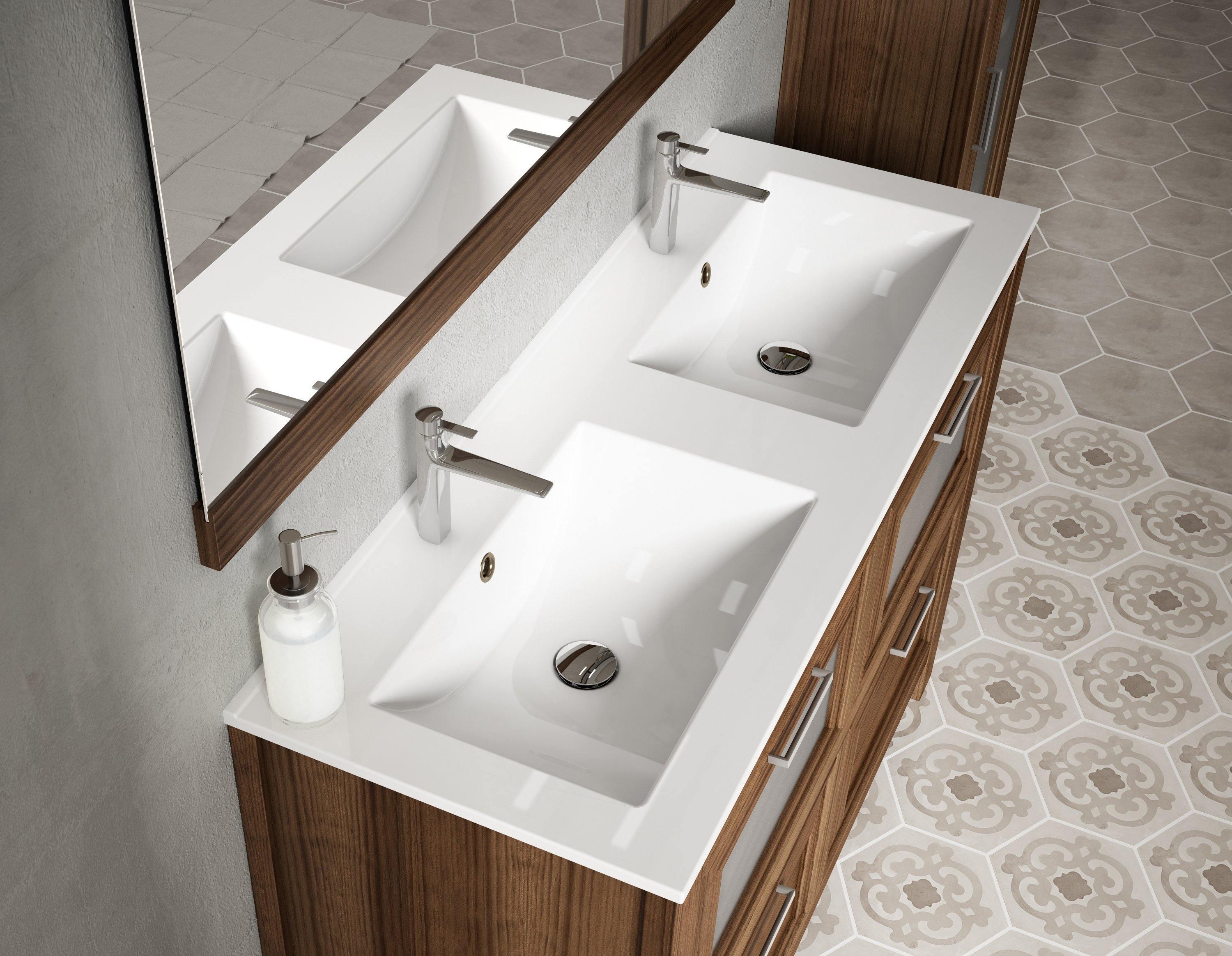 Lucena Bath 48" Décor Cristal Vanity in White, Black, Grey, White and Black or White and Grey - The Bath Vanities