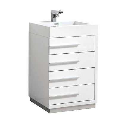 Blossom Barcelona 30 Inch Vanity Base in White / Dark Oak. Available with Acrylic Sink / Acrylic Sink + Mirror - The Bath Vanities