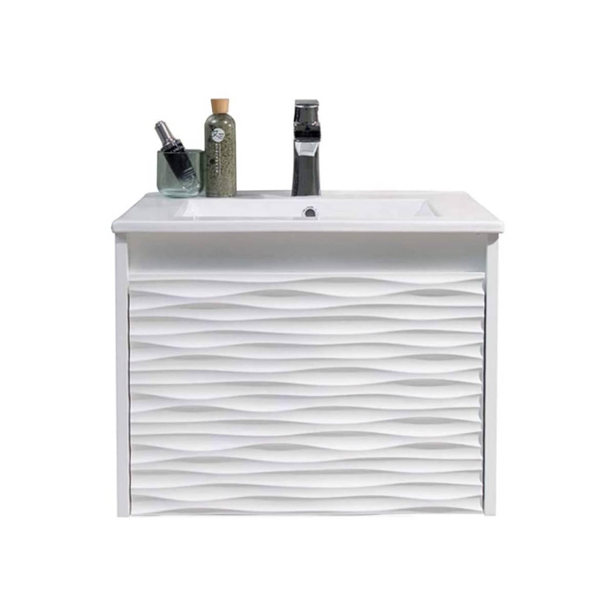 Blossom Paris 24 Inch Vanity Base in White. Available with Ceramic Sink / Ceramic Sink + Mirror - The Bath Vanities