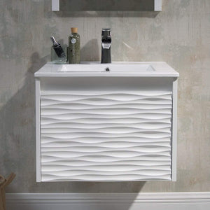 Blossom Paris 30 Inch Vanity Base in White. Available with Ceramic Sink / Ceramic Sink + Mirror - The Bath Vanities