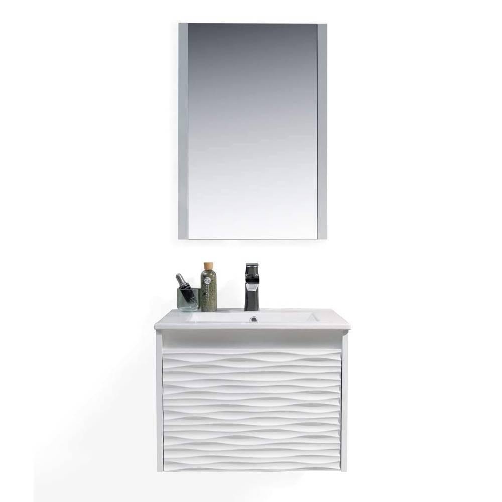 Blossom Paris 30 Inch Vanity Base in White. Available with Ceramic Sink / Ceramic Sink + Mirror - The Bath Vanities