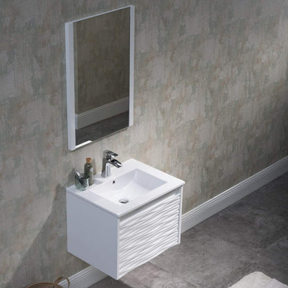 Blossom Paris 24 Inch Vanity Base in White. Available with Ceramic Sink / Ceramic Sink + Mirror - The Bath Vanities