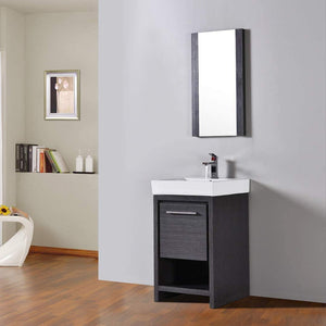 Blossom Milan 20 Inch Vanity Base in White / Silver Grey. Available with Ceramic Sink / Ceramic Sink + Mirror / Ceramic Sink + Mirrored Medicine Cabinet - The Bath Vanities