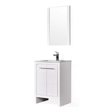 Load image into Gallery viewer, Blossom Milan 30 Inch Vanity Base in White / Silver Grey. Available with Ceramic Sink / Ceramic Sink + Mirror / Ceramic Sink + Mirrored Medicine Cabinet - The Bath Vanities