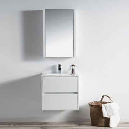 Blossom Valencia 36 Inch Single Vanity Base in White or Silver Grey. Available with Ceramic Sink, Mirror, Mirrored Medicine Cabinet - The Bath Vanities