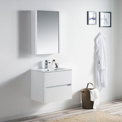 Blossom Valencia 36 Inch Single Vanity Base in White or Silver Grey. Available with Ceramic Sink, Mirror, Mirrored Medicine Cabinet - The Bath Vanities