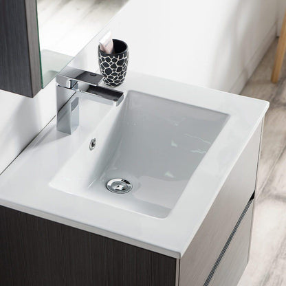 Blossom Valencia 36 Inch Single Vanity Base in White or Silver Grey. Available with Ceramic Sink, Mirror, Mirrored Medicine Cabinet - The Bath Vanities