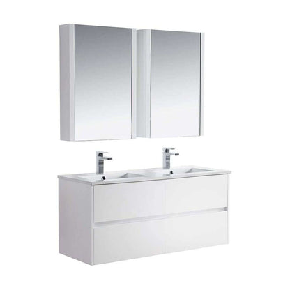 Blossom Valencia 48" Double Vanity, Mirror, Mirrored Medicine Cabinet