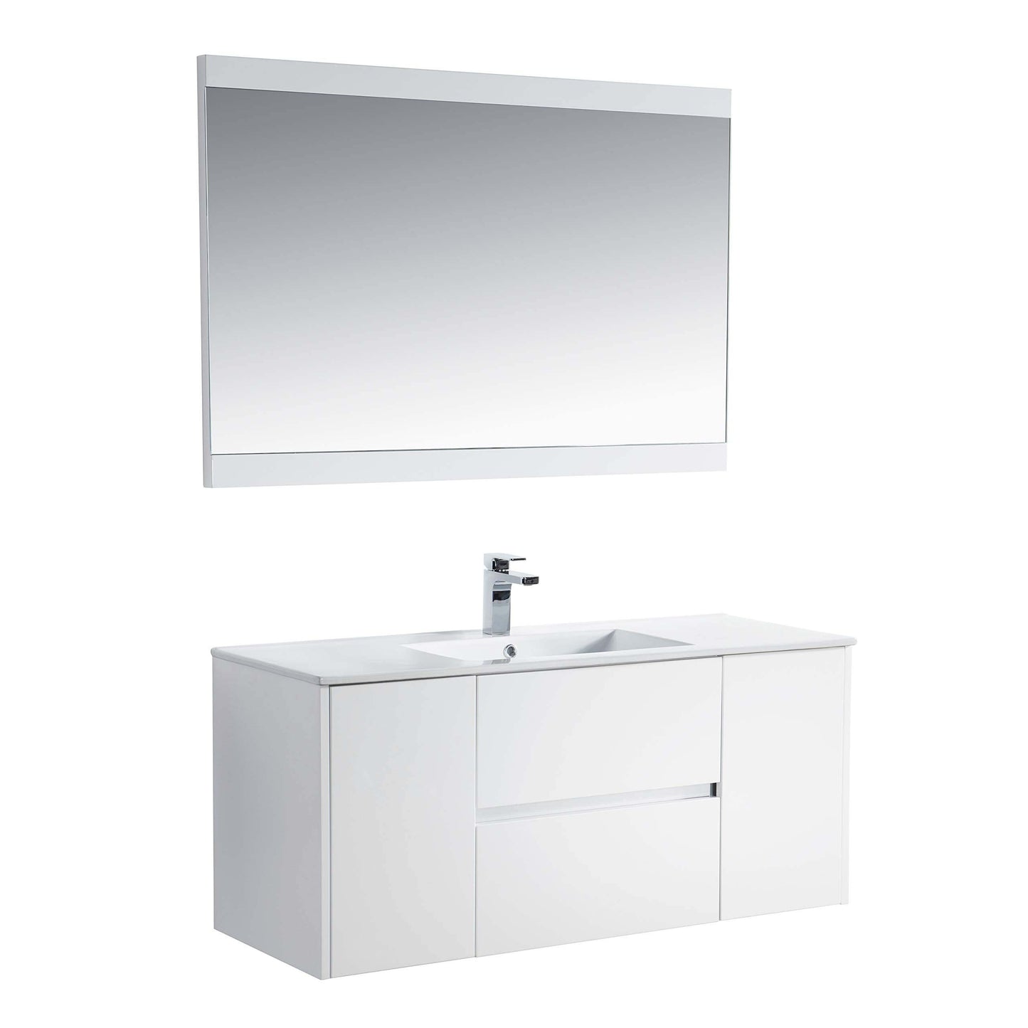 Blossom Valencia 48" Single Vanity, Mirror, Mirrored Medicine Cabinet