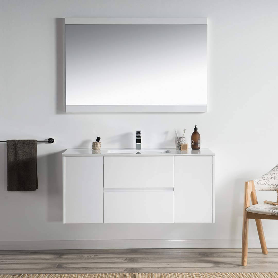 Blossom Valencia 48" Single Vanity, Mirror, Mirrored Medicine Cabinet