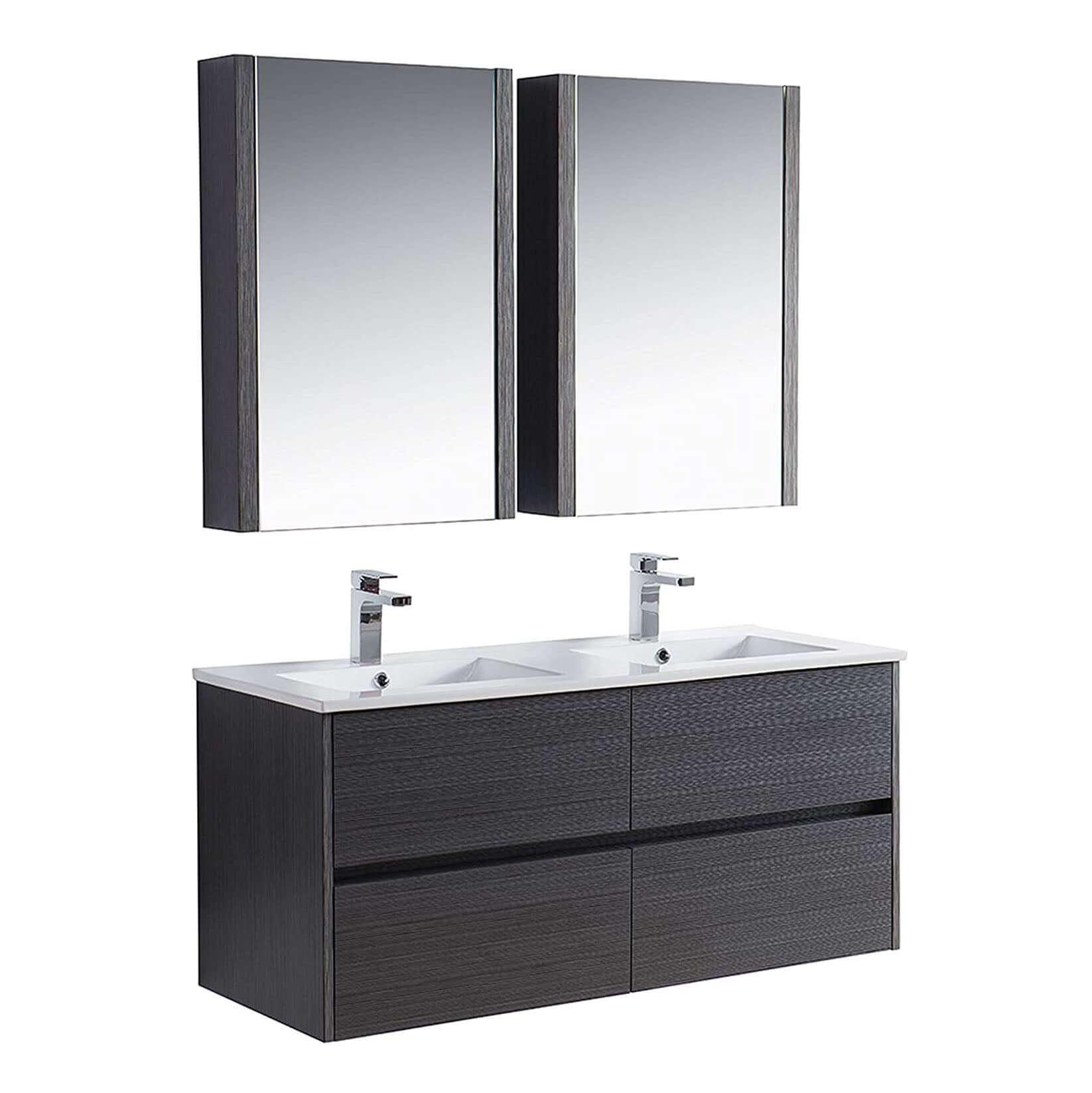 Blossom Valencia 48" Double Vanity, Mirror, Mirrored Medicine Cabinet