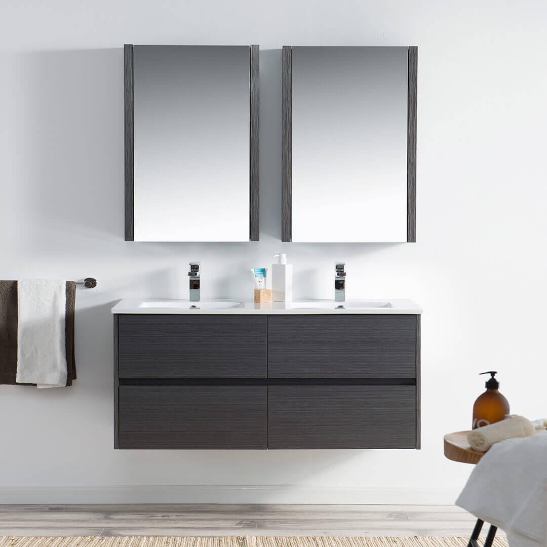 Blossom Valencia 48" Double Vanity, Mirror, Mirrored Medicine Cabinet