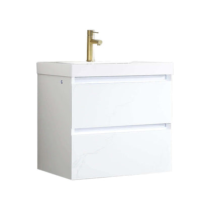 Blossom Jena 24 Inch Vanity Base in Calacatta White / Light Grey. Available with Ceramic Sink / Acrylic Sink - The Bath Vanities