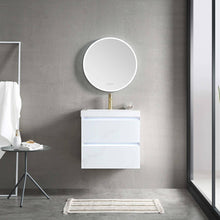 Load image into Gallery viewer, Blossom Jena 24 Inch Vanity Base in Calacatta White / Light Grey. Available with Ceramic Sink / Acrylic Sink - The Bath Vanities