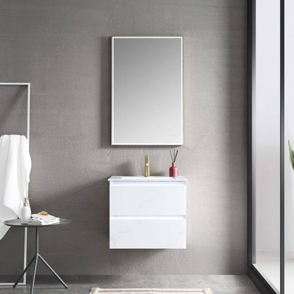 Blossom Jena 24 Inch Vanity Base in Calacatta White / Light Grey. Available with Ceramic Sink / Acrylic Sink - The Bath Vanities