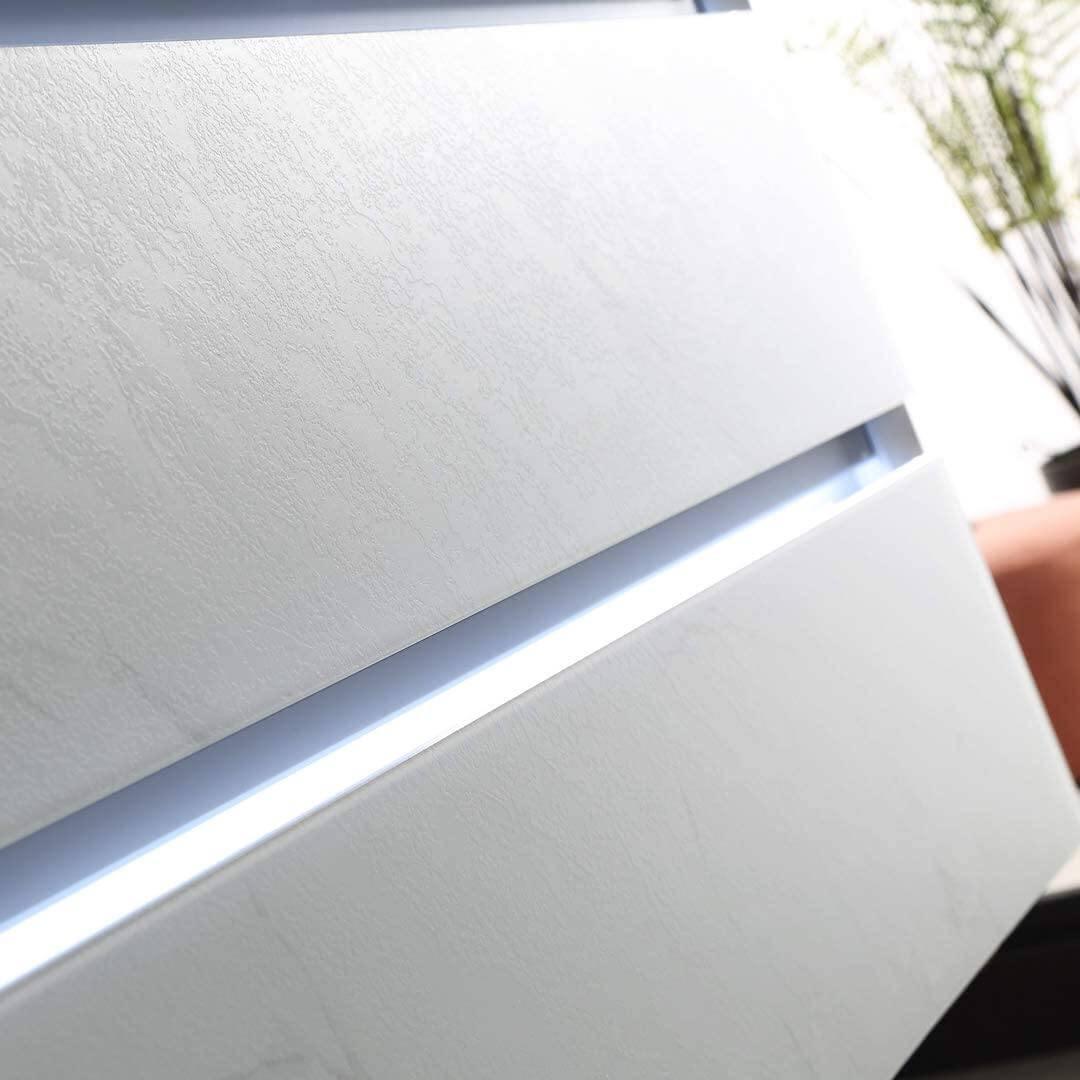 Blossom Jena 36 Inch Vanity Base in Calacatta White / Light Grey. Available with Ceramic Sink / Acrylic Sink - The Bath Vanities