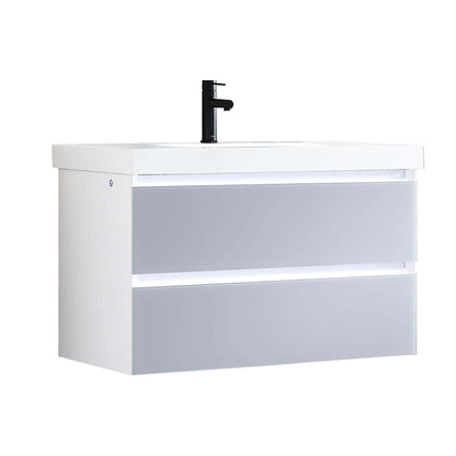 Blossom Jena 36 Inch Vanity Base in Calacatta White / Light Grey. Available with Ceramic Sink / Acrylic Sink - The Bath Vanities