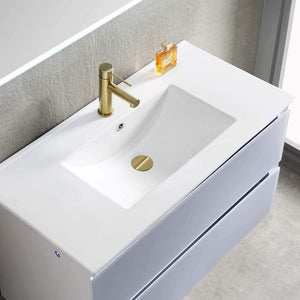 Blossom Jena 36 Inch Vanity Base in Calacatta White / Light Grey. Available with Ceramic Sink / Acrylic Sink - The Bath Vanities