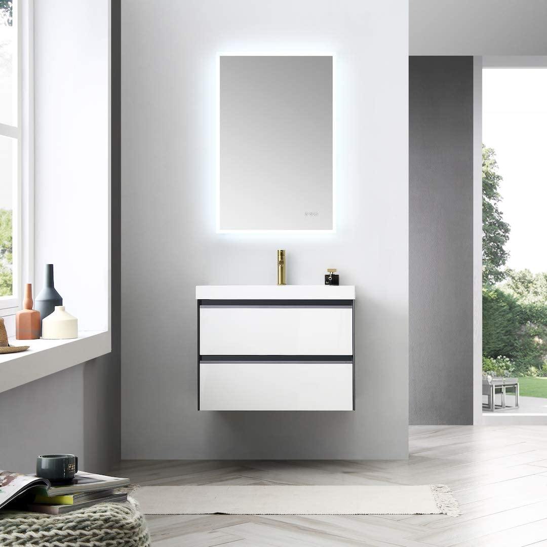 Blossom Berlin 30 Inch Vanity Base in White. Available with Acrylic Sink - The Bath Vanities