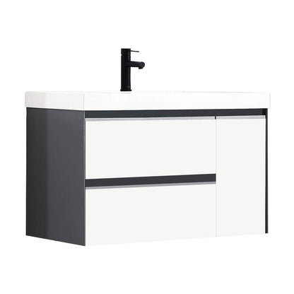 Blossom Berlin 36 Inch Vanity Base in White. Available with Acrylic Sink - The Bath Vanities