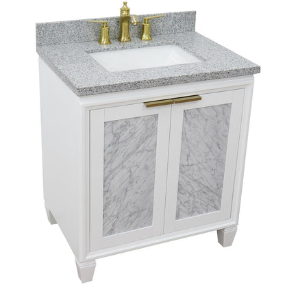 Bellaterra 31" Wood Single Vanity w/ Counter Top and Sink 400990-31-WH-GYR