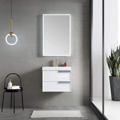 Blossom Sofia 24 Inch Vanity Base in White / Matte Gray. Available with Acrylic Sink - The Bath Vanities