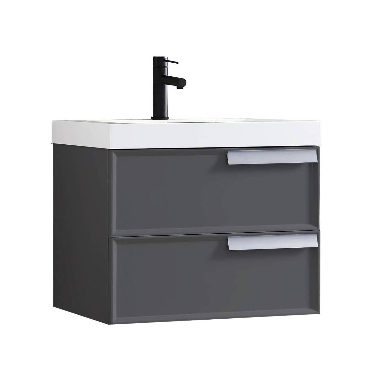 Blossom Sofia 24 Inch Vanity Base in White / Matte Gray. Available with Acrylic Sink - The Bath Vanities